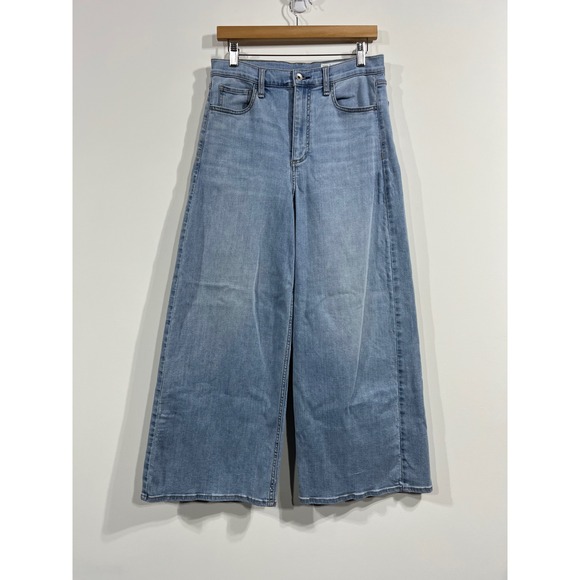 rag & bone Denim - Rag & Bone Serena High-Rise Crop Wide Leg Jeans Light Wash Blue Denim Womens 29